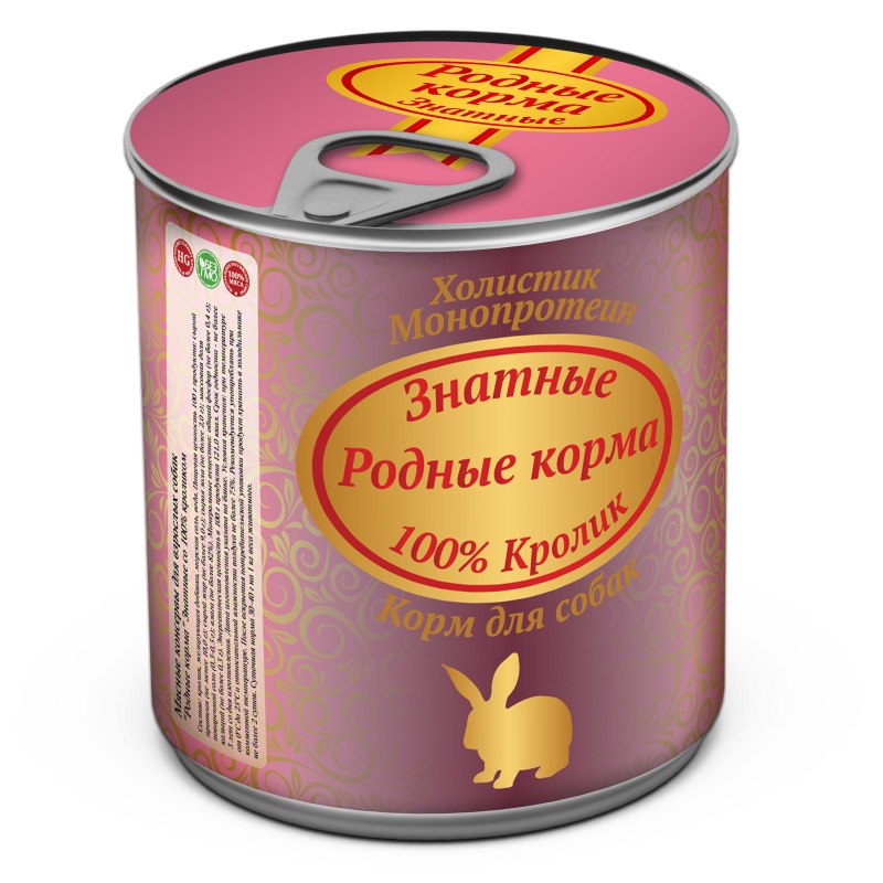 Корм для собак родные корма (0.34 кг) 1 шт. Знатные консервы 100% индейка для взрослых собак
