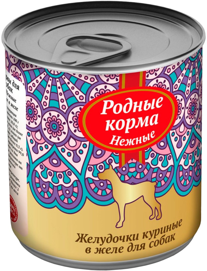Корм для собак родные корма (0.24 кг) 12 шт. Нежные консервы для взрослых собак сердечки куриные