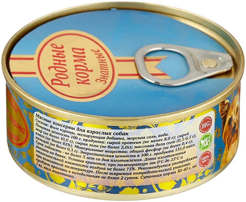 Корм для собак родные корма (0.1 кг) 24 шт. Знатные консервы 100% кролик