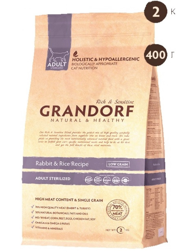 Сухой корм Grandorf Adult all Breeds 4 meat & Brown Rice 1 кг