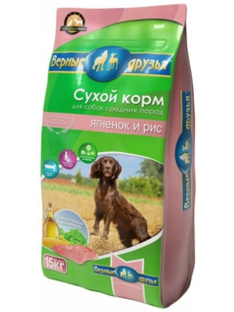 Корм верные друзья для собак 15 кг
