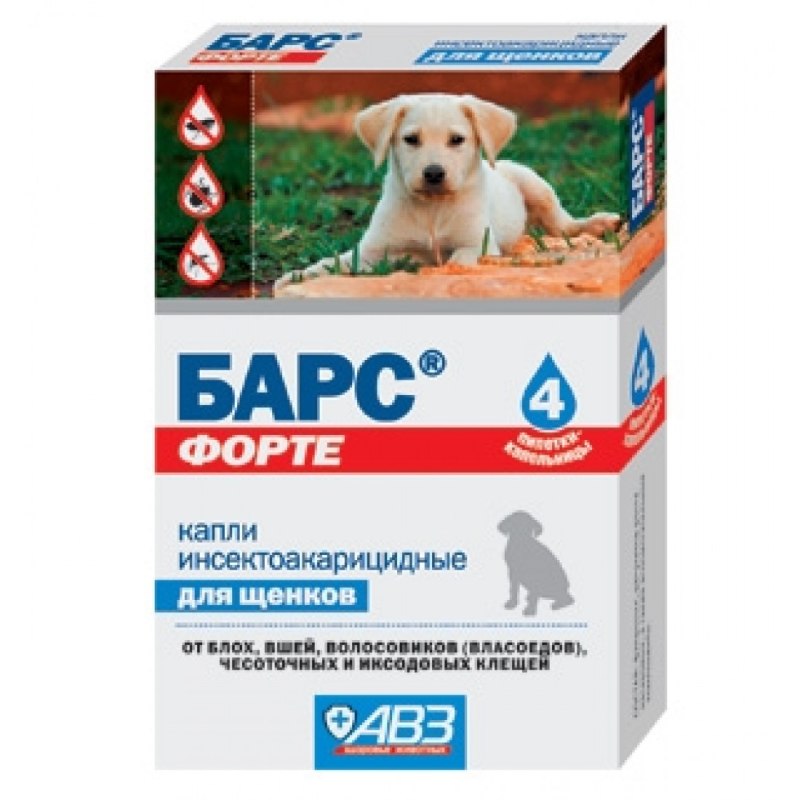 Капли Барс форте для щенков 4пип*1мл (уп)