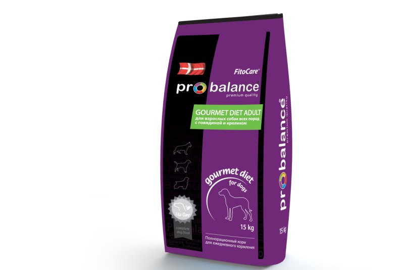 PROBALANCE корм сух.д/соб 15кг говяд/ягнен Gourmet Diet Adu