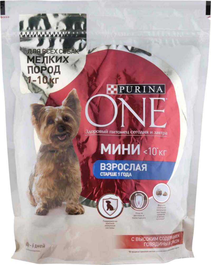 Корм Purina one для взрослых собак средних и крупных пород