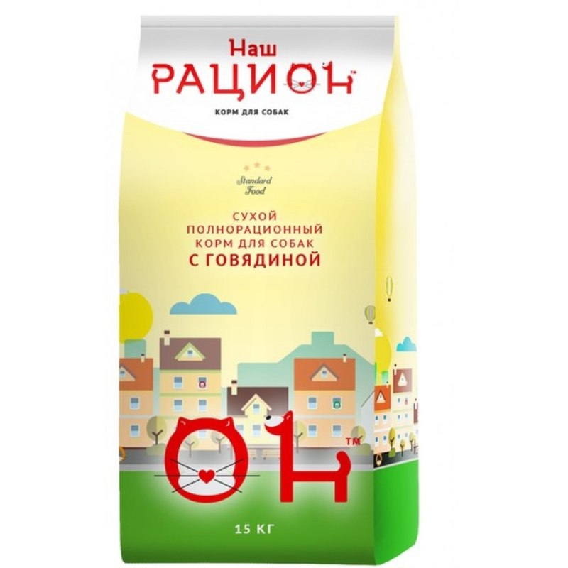 Корм для собак наш рацион (15 кг) мясное ассорти