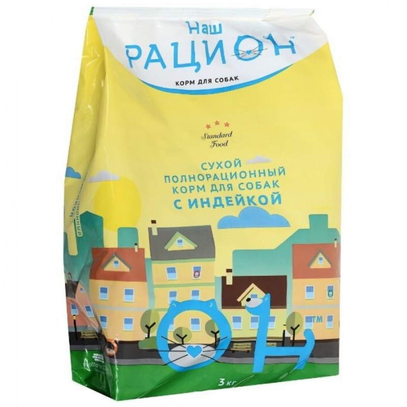 Корм для собак сухой наш рацион мясное ассорти 3кг