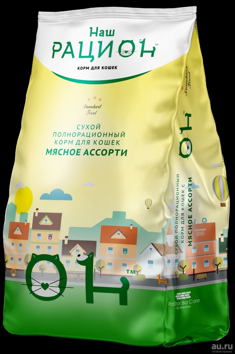 Корм для кошек наш рацион мясное ассорти 10 кг