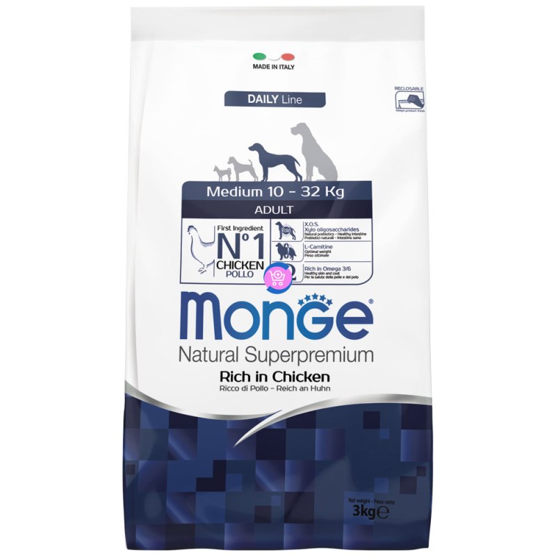 Monge Dog Medium корм для взрослых собак средних пород 12 кг