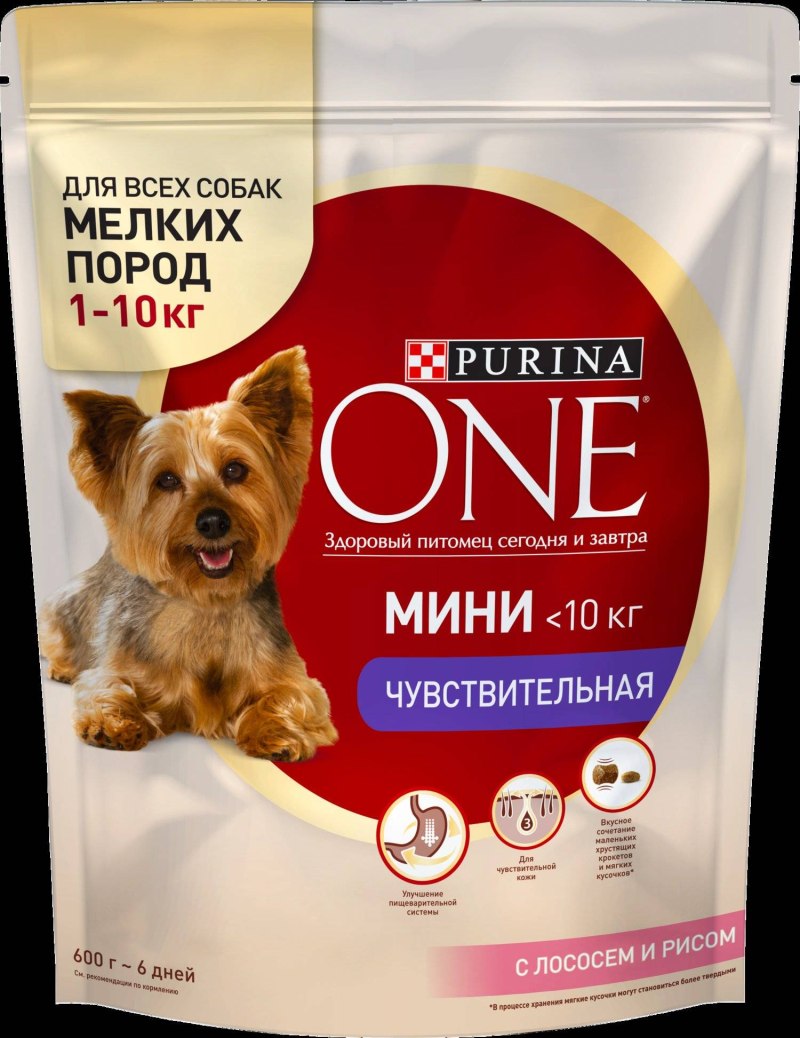 Корм для собак Purina one для здоровья кожи и шерсти, лосось 600г