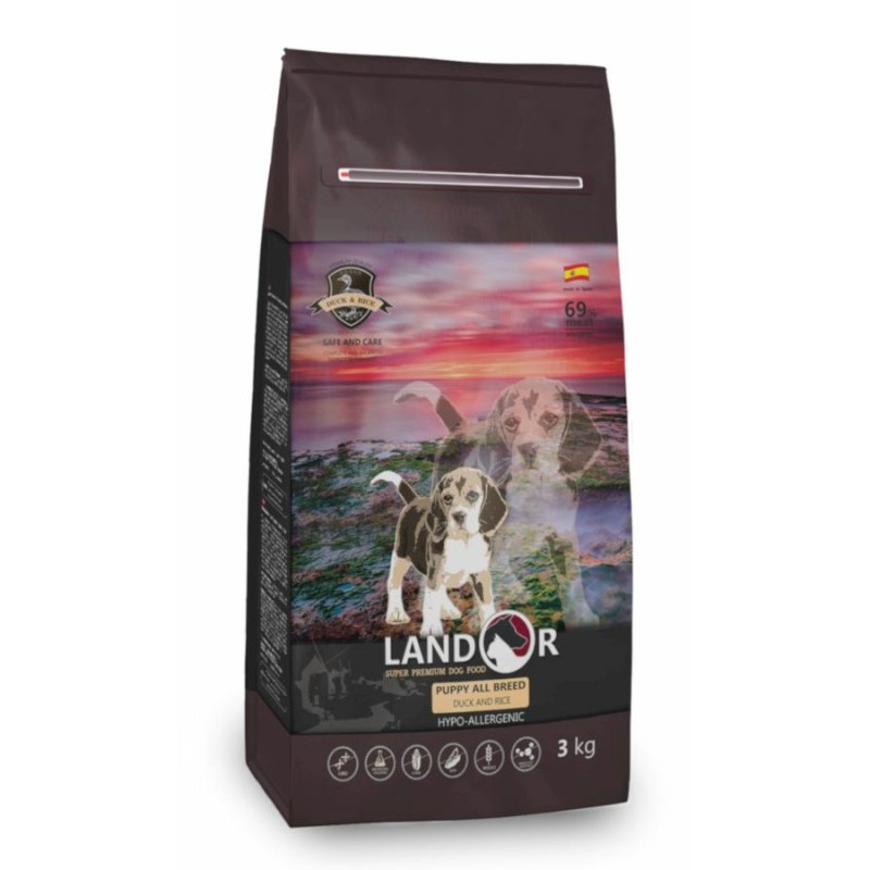 Корм для собак Landor (15 кг) Puppy с уткой и рисом для щенков любой породы