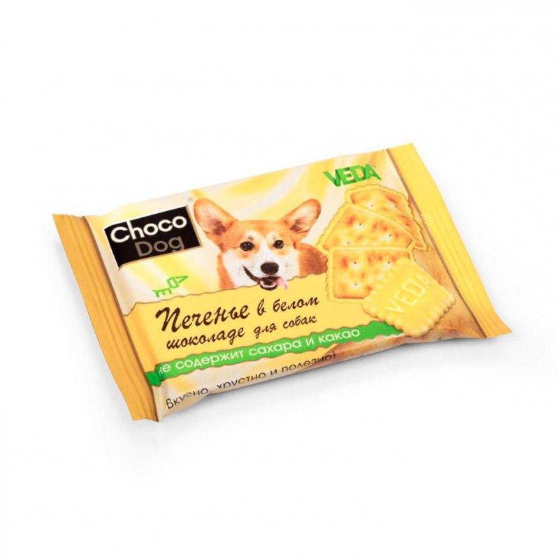 Choco Dog лакомство д/соб печенье в белом шоколаде 30гр (1/14)