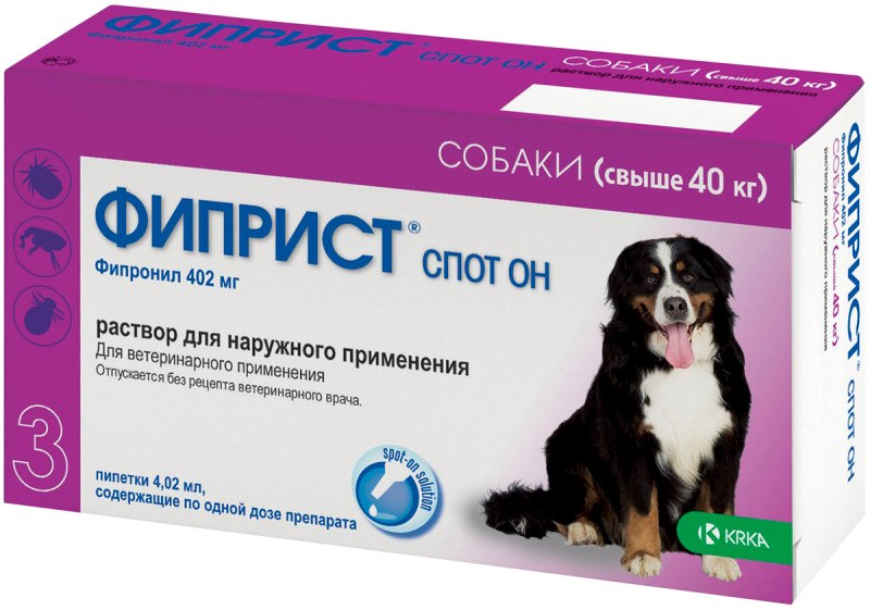 Фиприст спот он 402 мг д/собак свыше 40кг