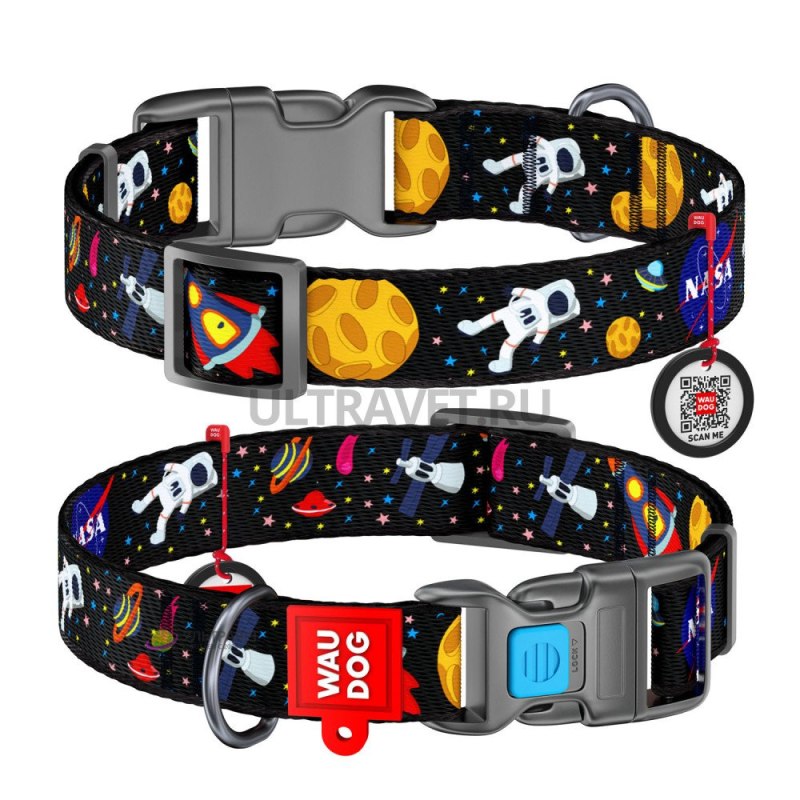 Ошейник Wau Dog Printed Leather 30-39 см