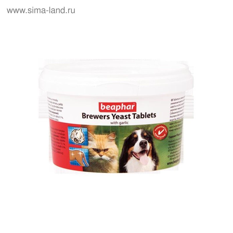 Beaphar витамины для собак и кошек с пивными дрожжами и чесноком, 250шт