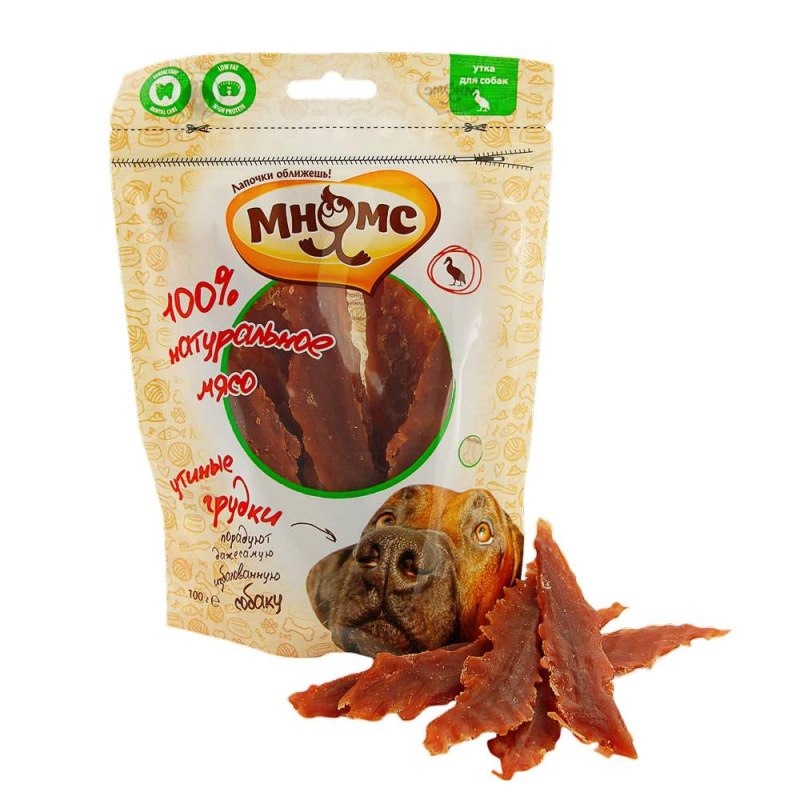 Мнямс лакомство для собак Утиные грудки 100 г