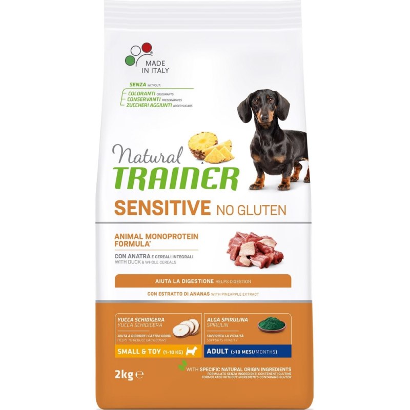 Сухой корм Trainer natural sensitive no gluten Adult Mini для собак мелких пород утка