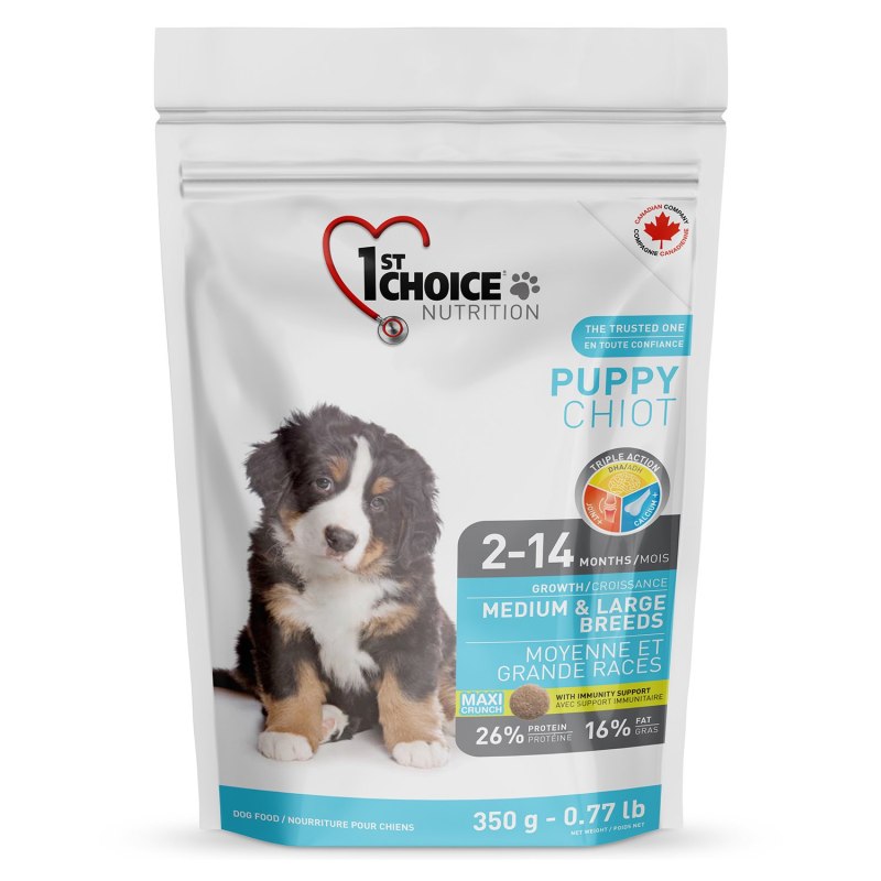 1st choice корм для щенков средних и крупных пород 350г, курица (уп-16шт)