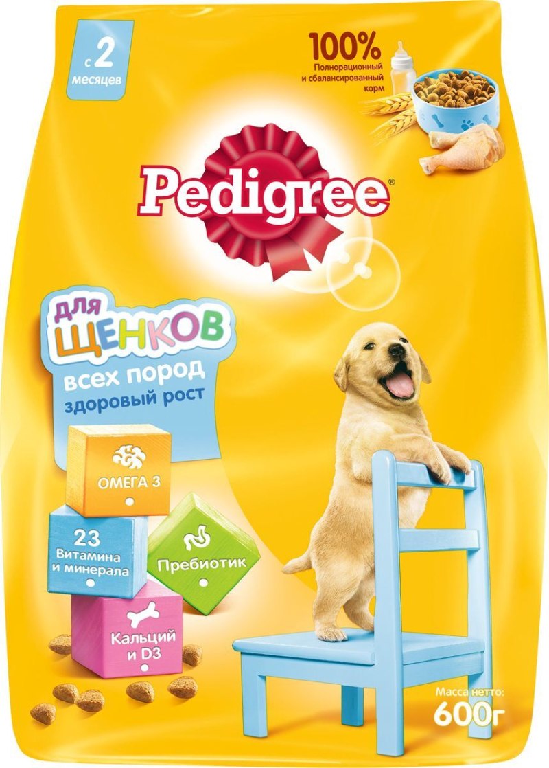 Корм для щенков pedigree курица 600г