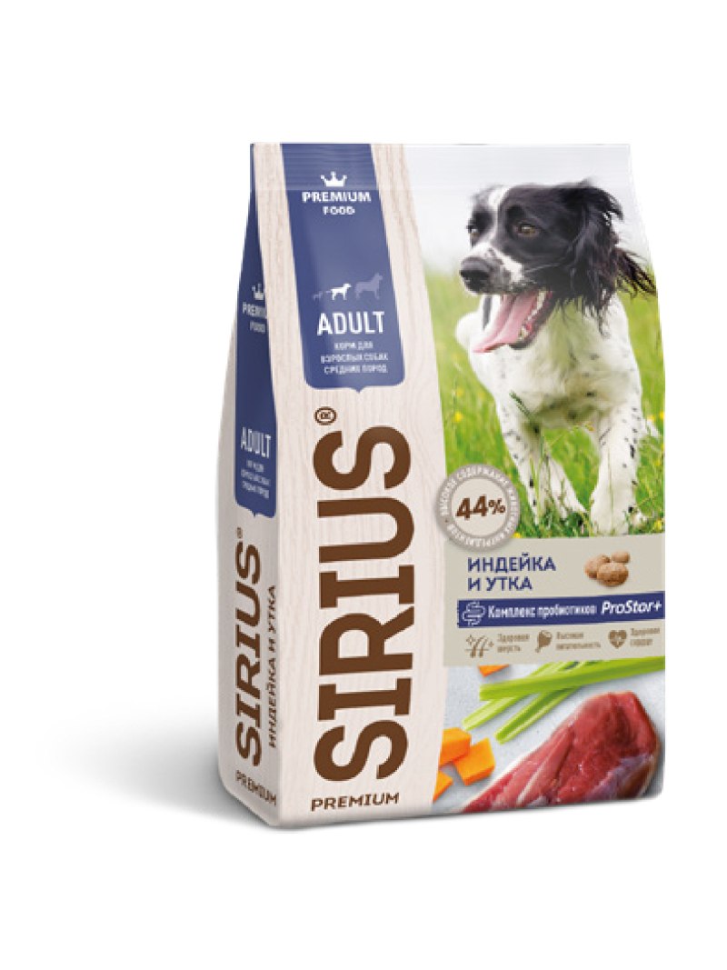 Корм для собак сухой Sirius мясной рацион 20кг