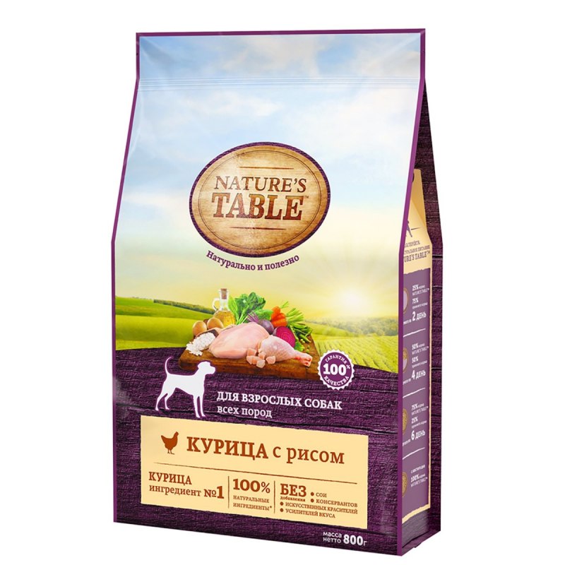 Корм для собак nature's Table индейка с овощами 800г