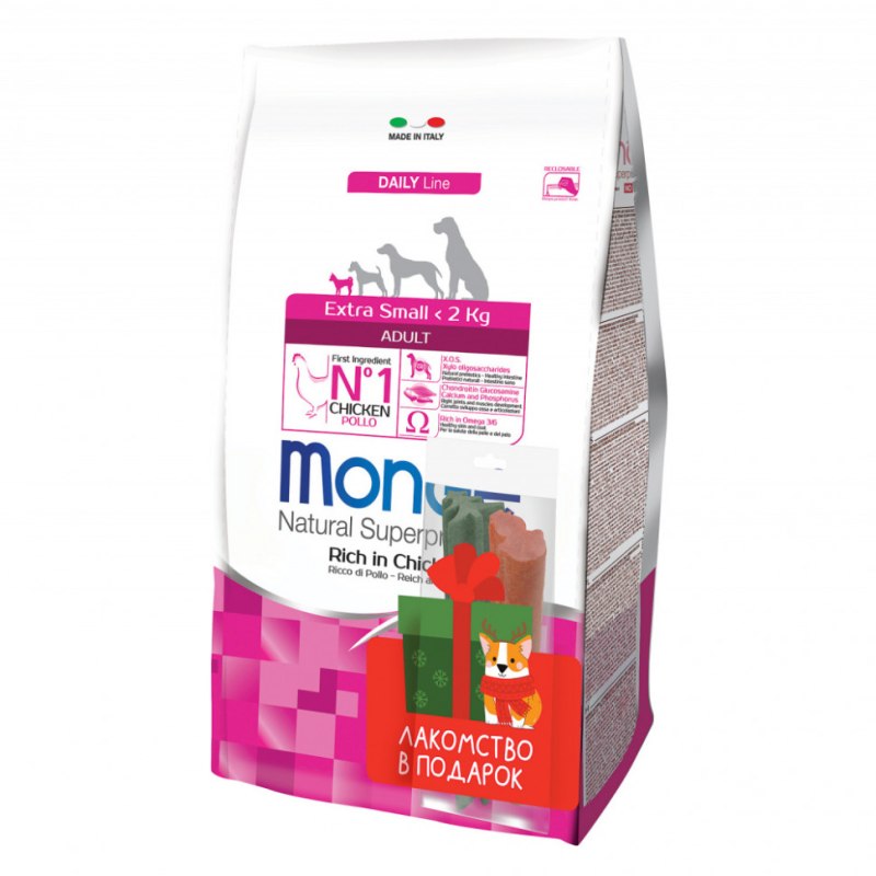 Monge Dog Extra small корм для взрослых собак миниатюрных пород с курицей 800г
