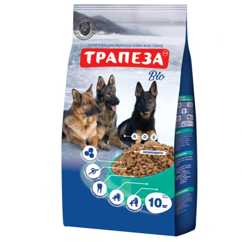Корм для собак Трапеза (10 кг) био для взрослых собак с нормальным весом