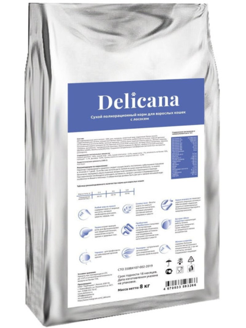 Сухой корм гипоаллергенный для собак средних пород Delicana