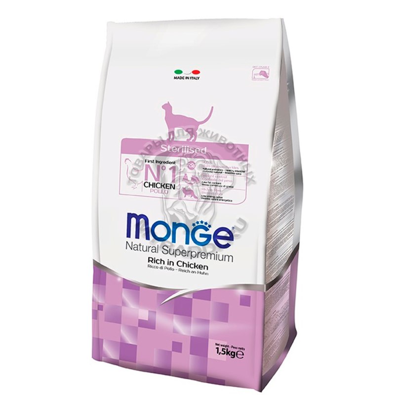 Monge Cat Monoprotein Sterilised merluzzo корм для стерилизованных кошек с треской 1,5 кг