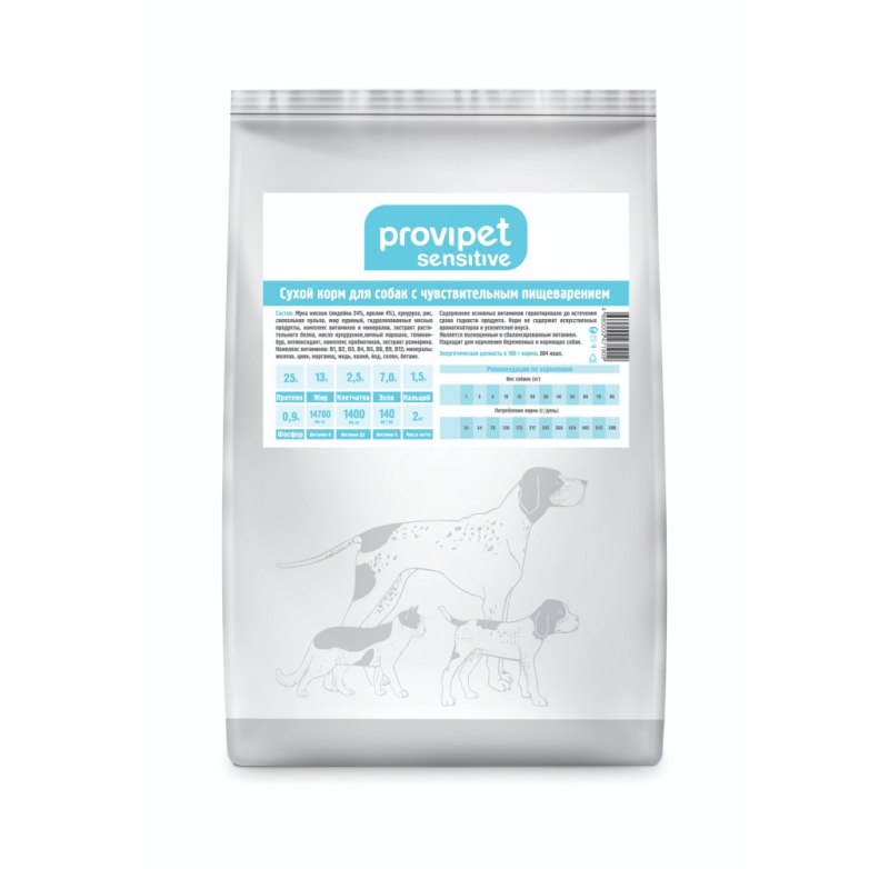 Корм для щенков с ягненком и рисом PROVIPET 10 кг.