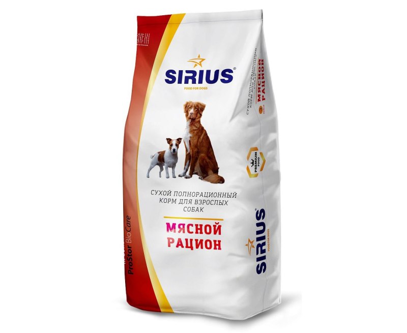 Sirius (Сириус) корм для собак говядина с овощами