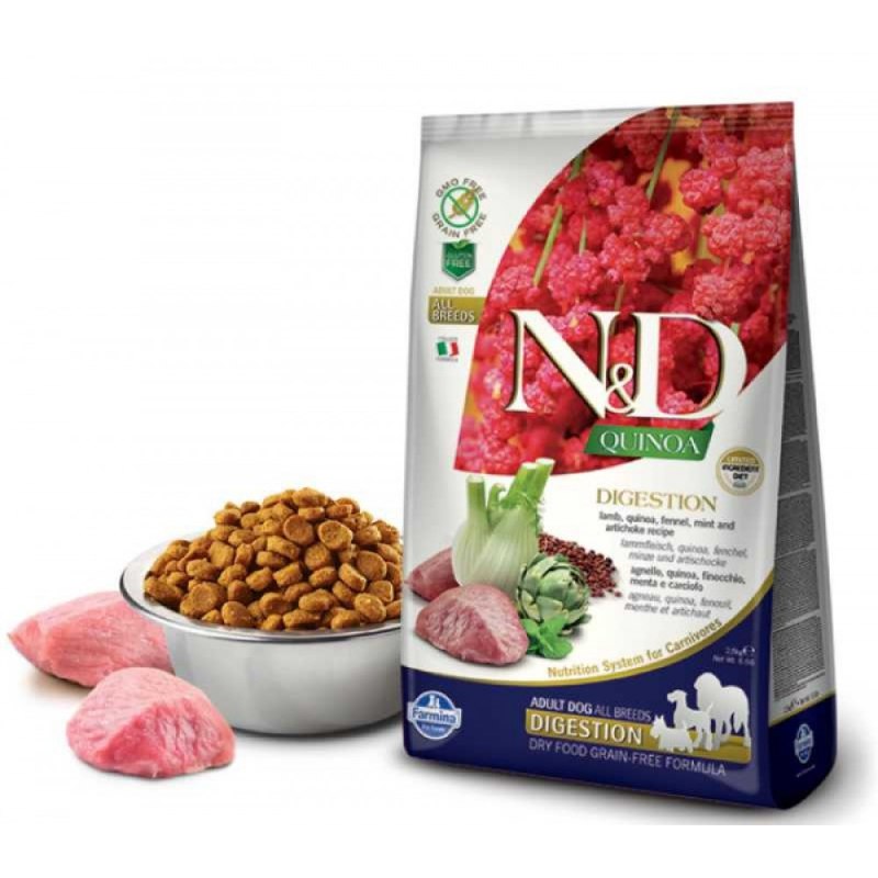 Фармина n&d Dog gf Quinoa digestion Lamb сух.д/собак 800г ЖКТ 035516 (1*10)