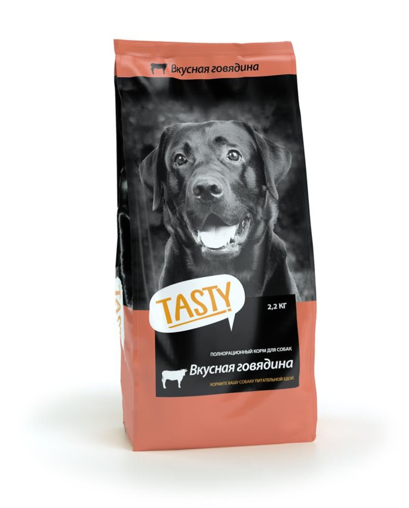 Сухой корм для собак с говядиной 15кг, tasty Petfood