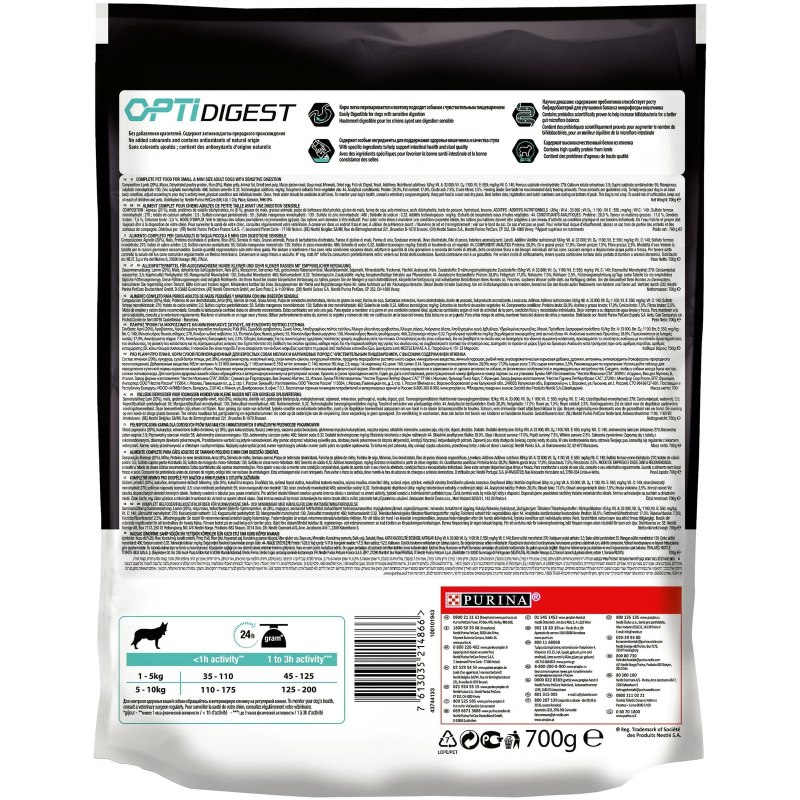 Корм для собак Purina Pro Plan OPTIDIGEST ягненок с рисом 700г