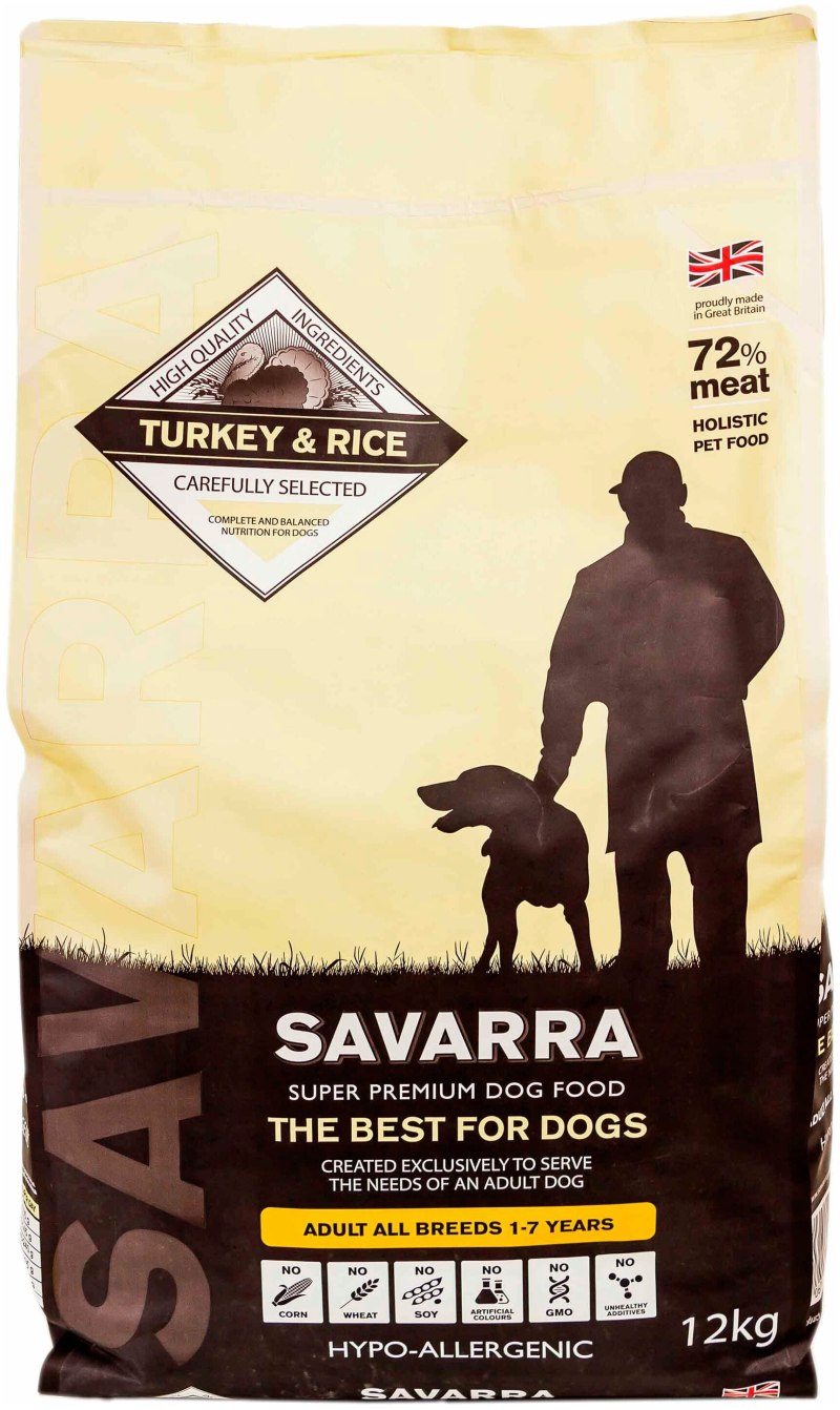 Корм для собак SAVARRA (12 кг) Adult all Breeds Dogs Turkey