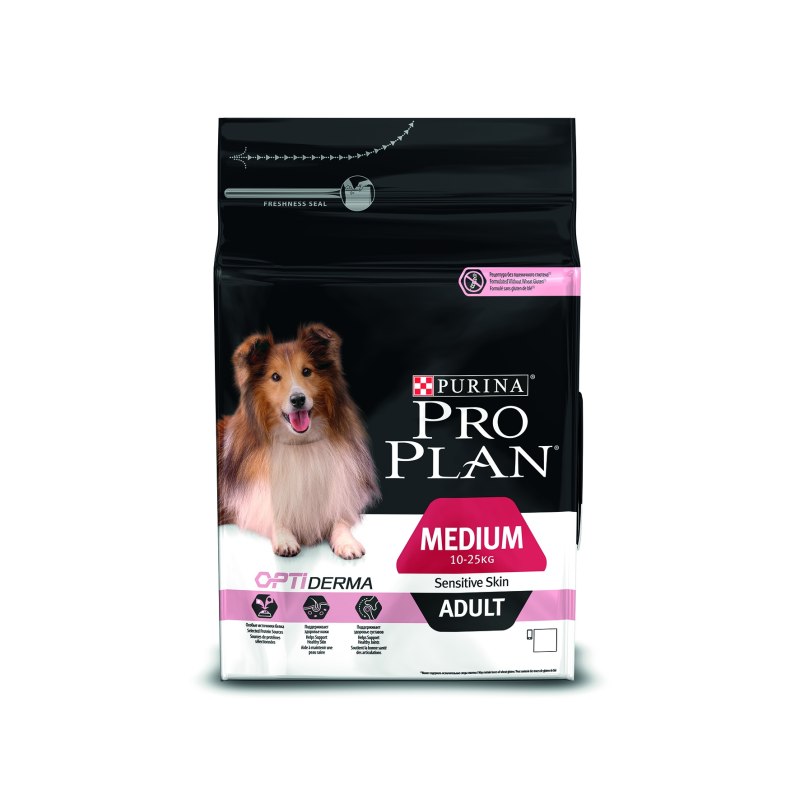 PROPLAN Medium Adult sensitive Skin для взрослых собак средних пород "лосось" 7 кг.