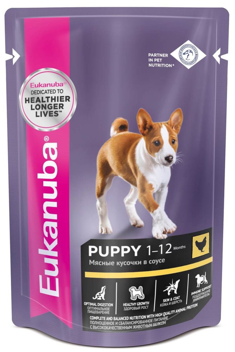 Корм для собак Eukanuba для здоровья кожи и шерсти, говядина 24шт. Х 100г