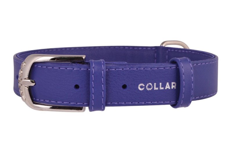 Ошейник фиолетовый Collar waudog Glamour без украшений 25мм/38-49см