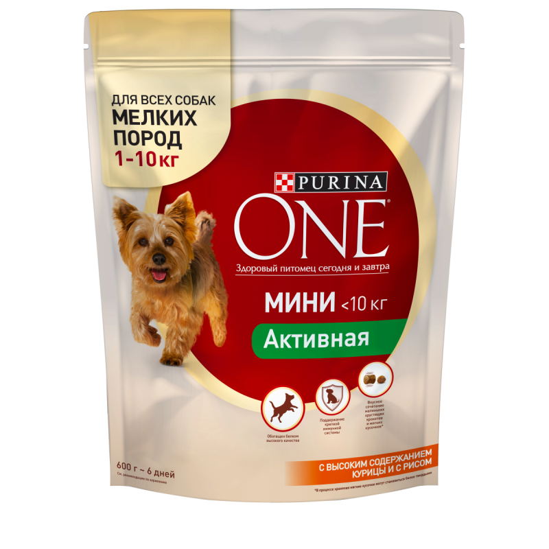 Purina one корм сухой для собак мини 600 г