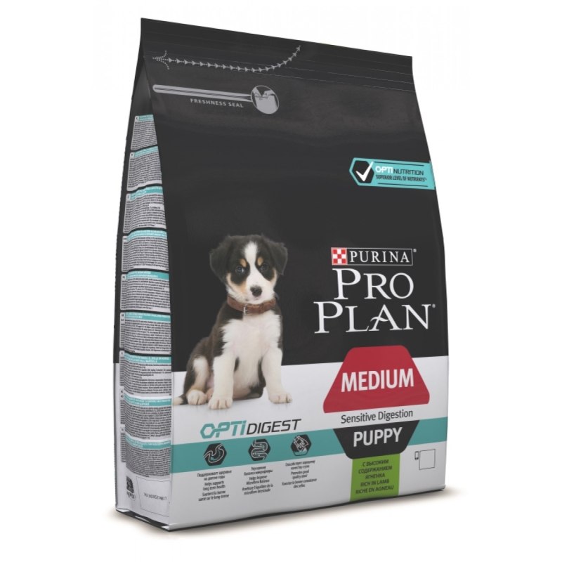 Корм для щенков Purina Pro Plan OPTIDIGEST ягненок с рисом 12 кг