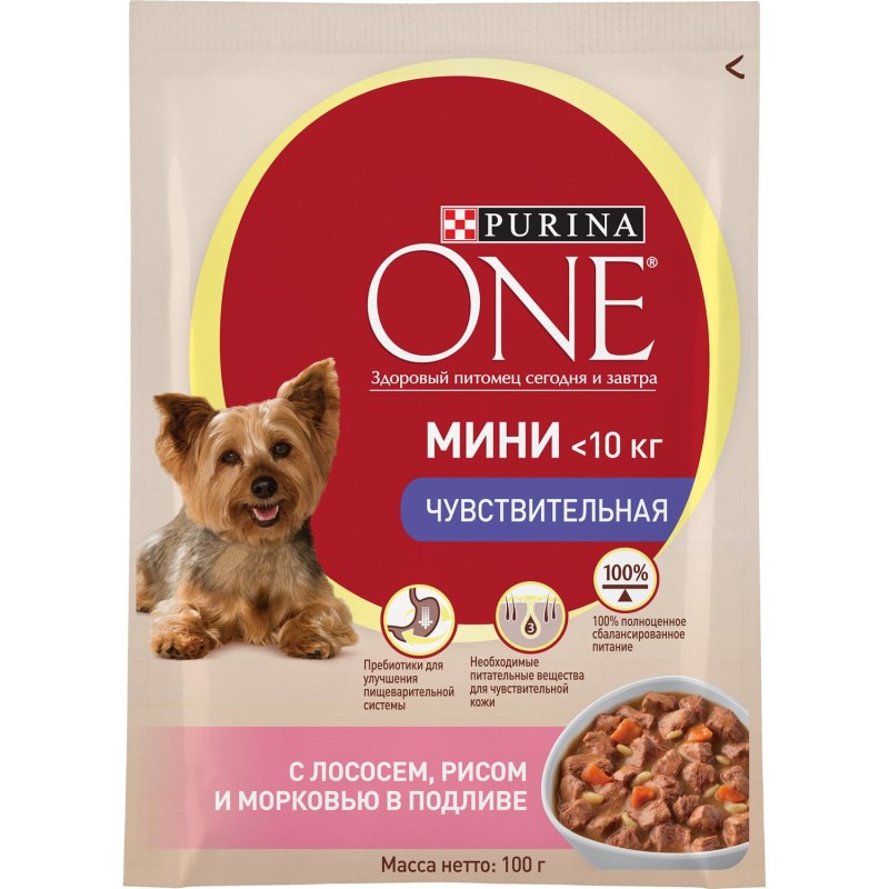Корм для щенков Purina one курица с рисом 600г