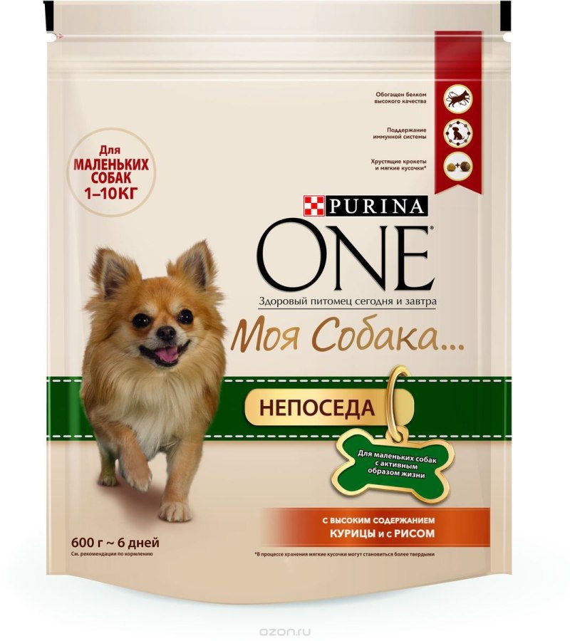 Purina one мини сухой корм для собак 600 гр курица рис