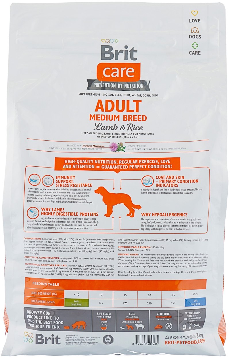 Brit (Брит) 12кг Care Junior large Breed для щенков крупных пород с ягненком и рисом