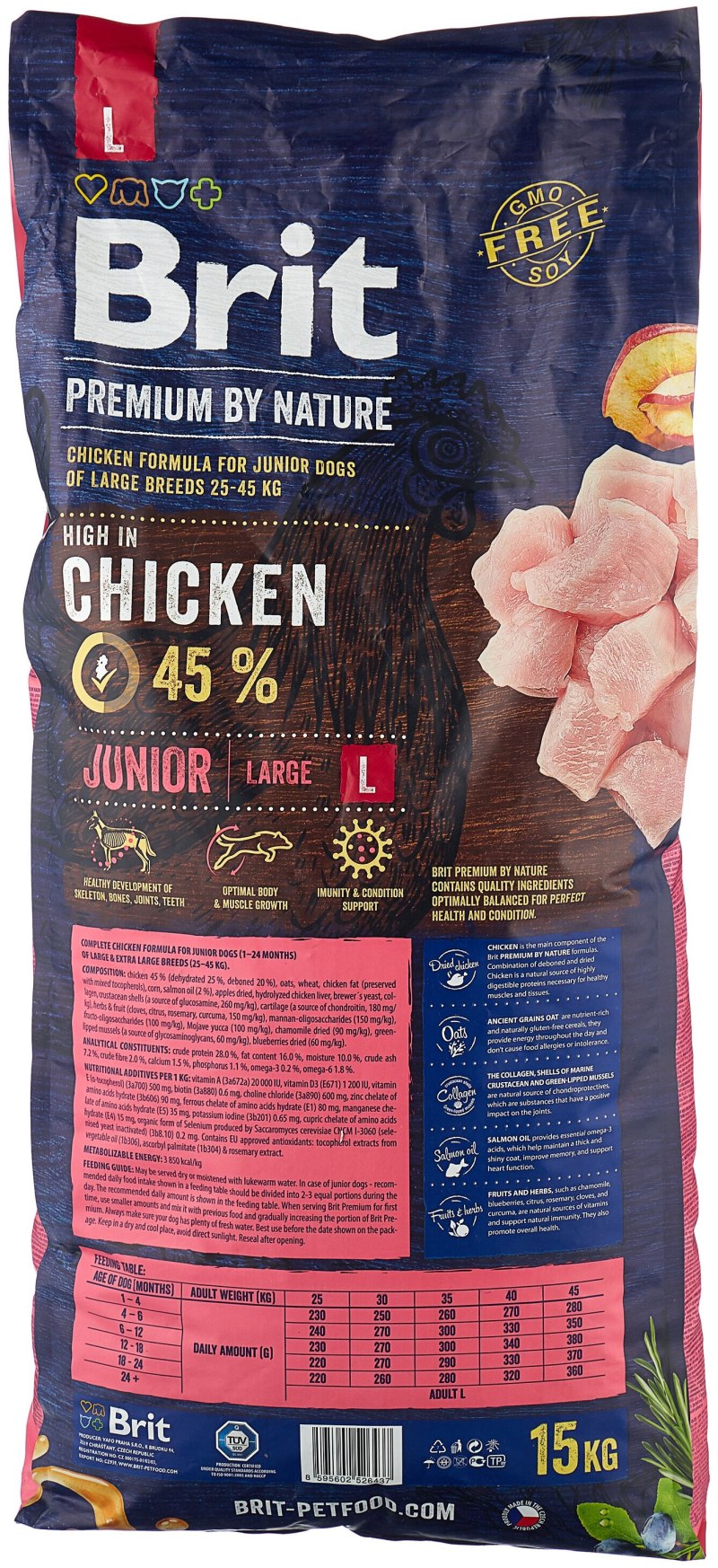 Сухой корм для пожилых собак Brit Premium by nature курица 15 кг