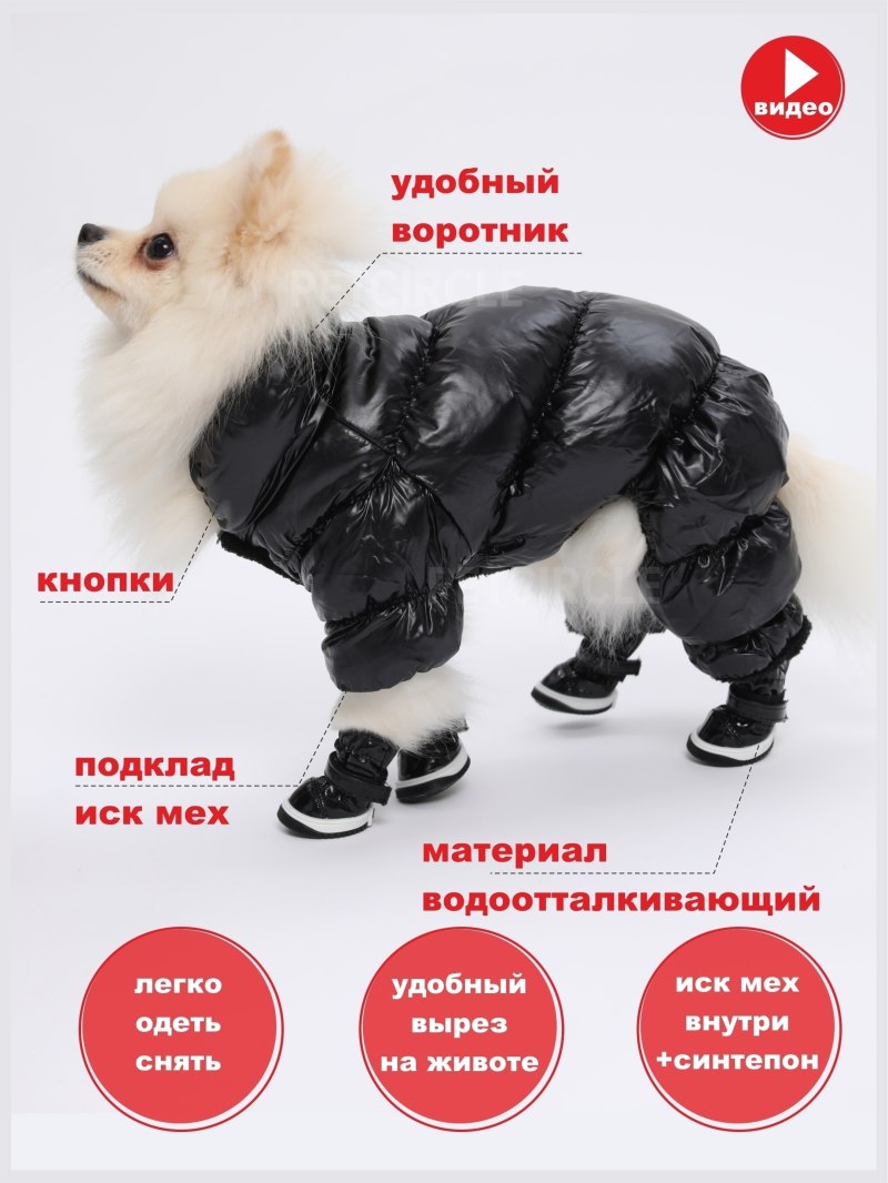 Зимний комбинезон для собак мелких пород